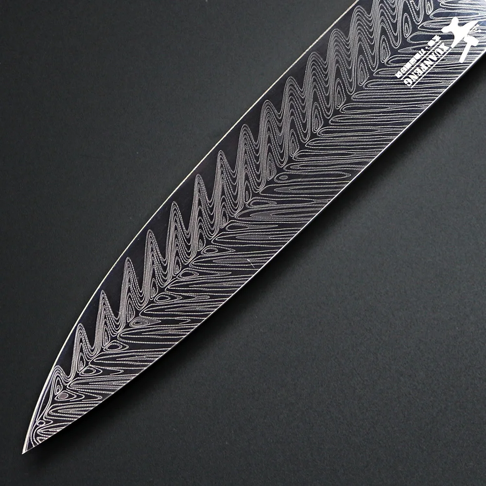 Сюань FENG (Лея фенг) Дамаск Ножи 7 дюймов японский шеф-повар лосось нарезки