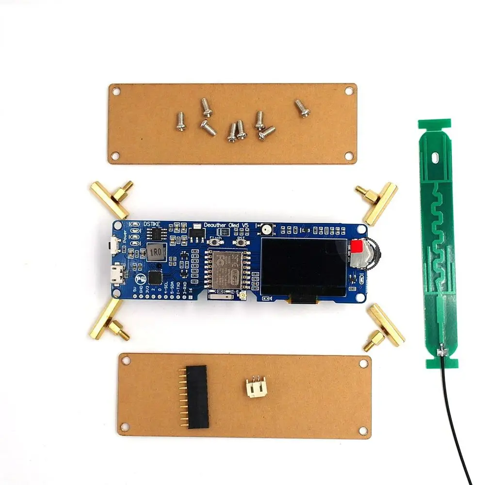 DSTIKE WiFi Deauther OLED V5 ESP8266 макетная плата с 18650 защитой от полярности батареи и антенной