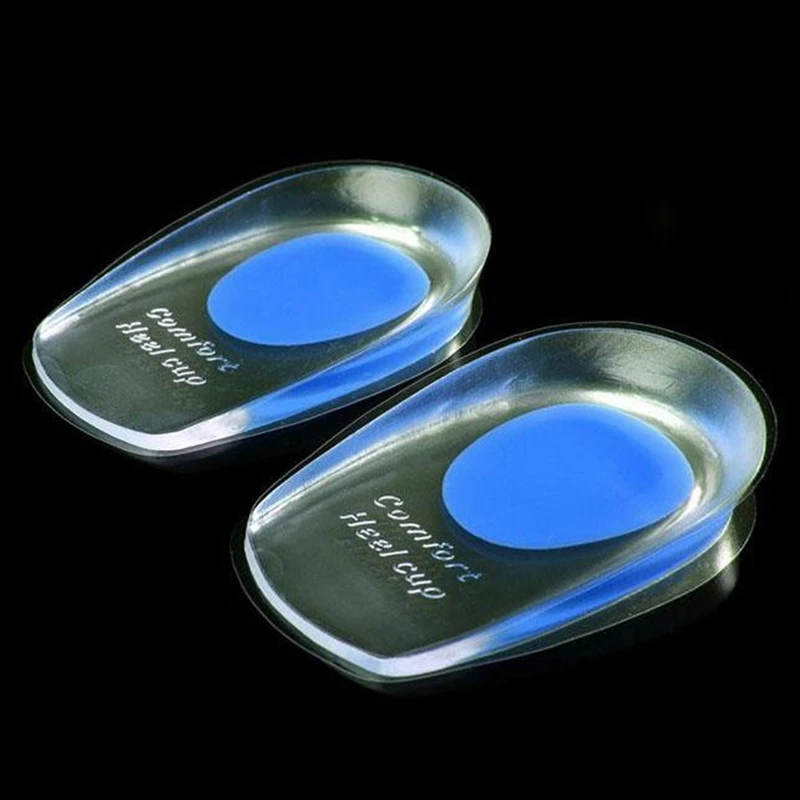 

1 Pair Soft Silicone Gel Insoles for heel spurs pain Foot cushion Foot Massager Care Half Heel Insole Pad Height Increase