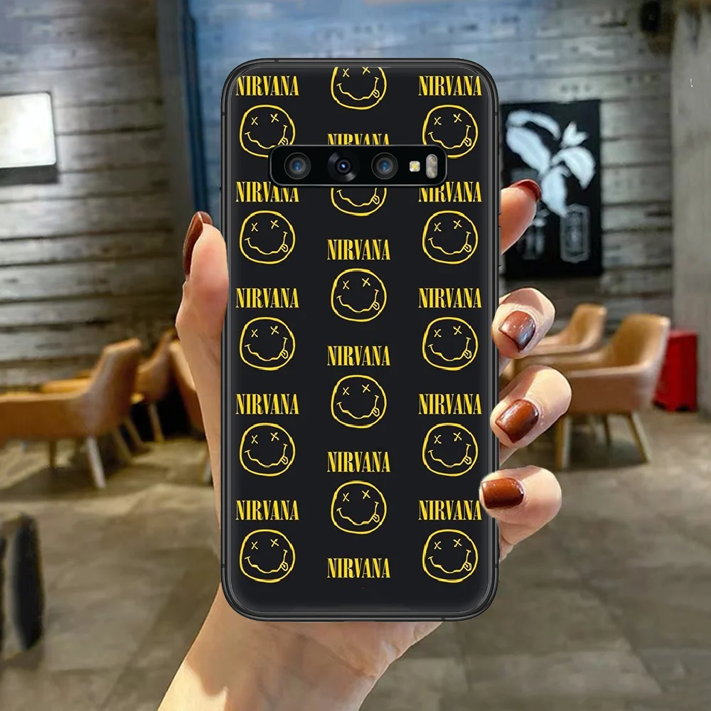 

American Rock Band NIRVANA Phone Case Cover For For SamSung Galaxy S Note 7 8 9 10 20 Uitra Plus E Lite Black black Bumper