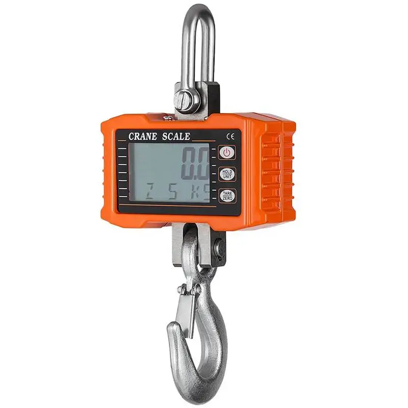 1 Set of 1T Crane Scale Portable Digital Scale Hanging Hook Scale 360°Rotating Hook Digital Scale With Remote Control