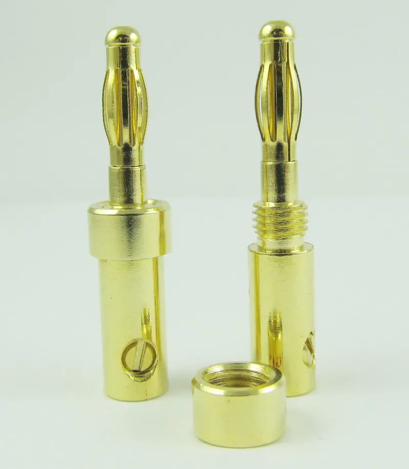

8pcs HiFi Gold Plated 4mm Banana Plug Speaker Cable Wire Solder Free Connector