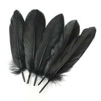 50pcs high quality beautiful large goose feathers 6 8 inches 15cm to 20cm black