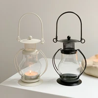 2 colors iron retro style candlestick portable handheld oil lampoutdoor lighting home decoration lantern kerosene camping lamp