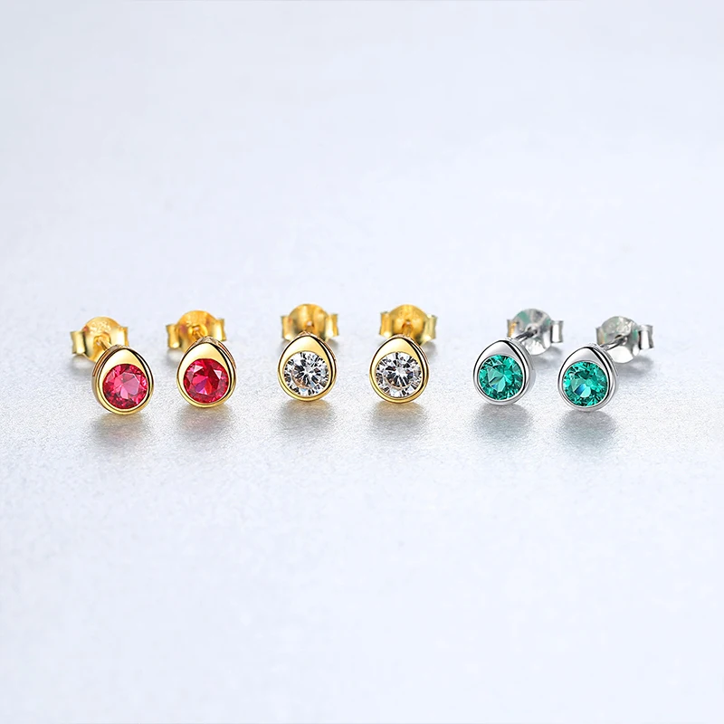 Женские серьги гвоздики из серебра 925 пробы 3 цвета|Серьги-гвоздики| |