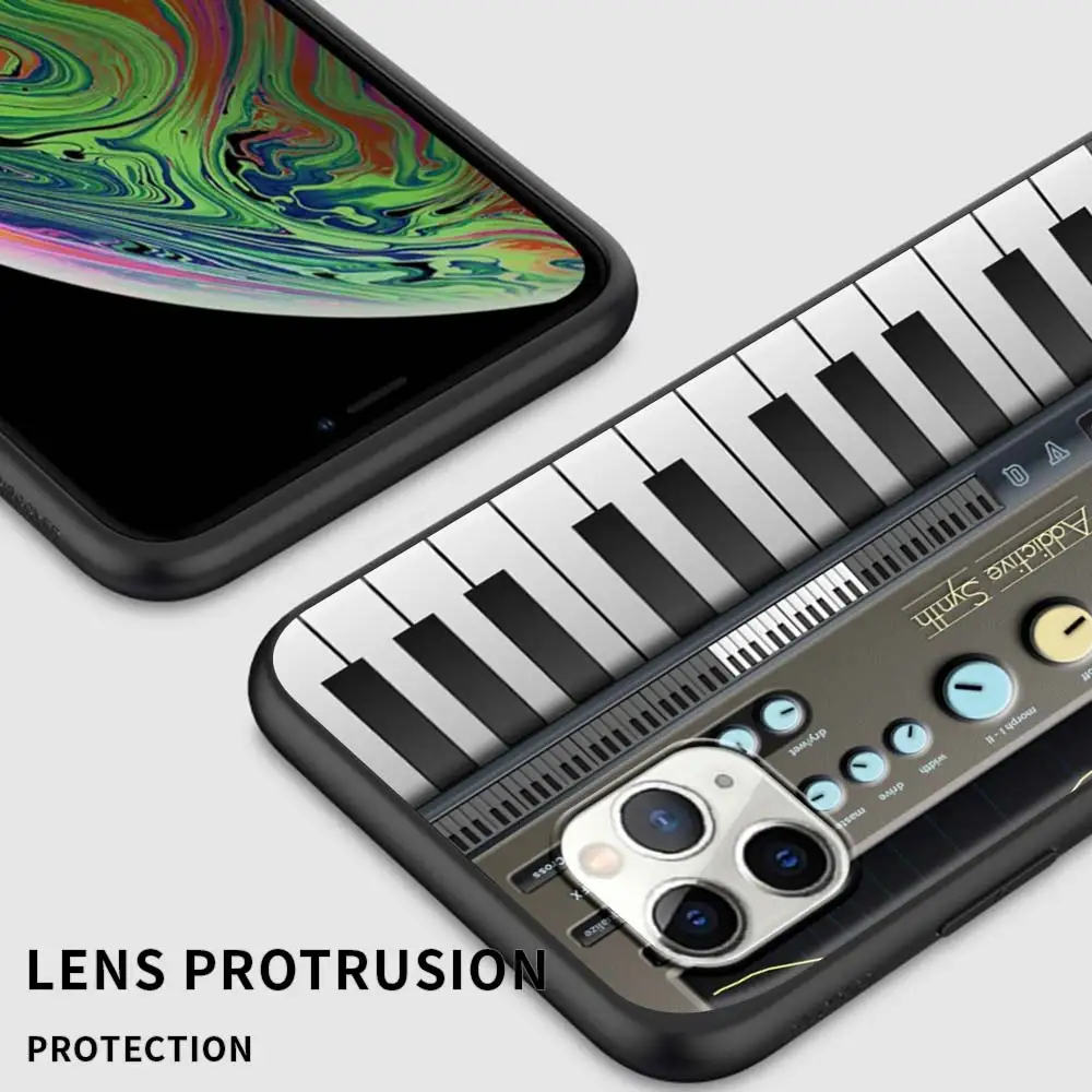 mobile phone case for apple iphone 11 12 pro max 7 8 plus se soft cover x black celular bumper krajews synth synthesizer pattern free global shipping