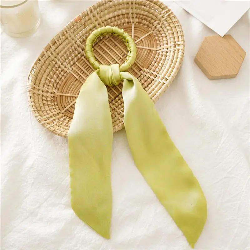 42 Floral Print Elastic Knot Ribbon Scrunchies Women Vintage Big Bow Fabric Hair Ties Girls Satin Hair Accessories Soft Hairbands - Цвет: 42