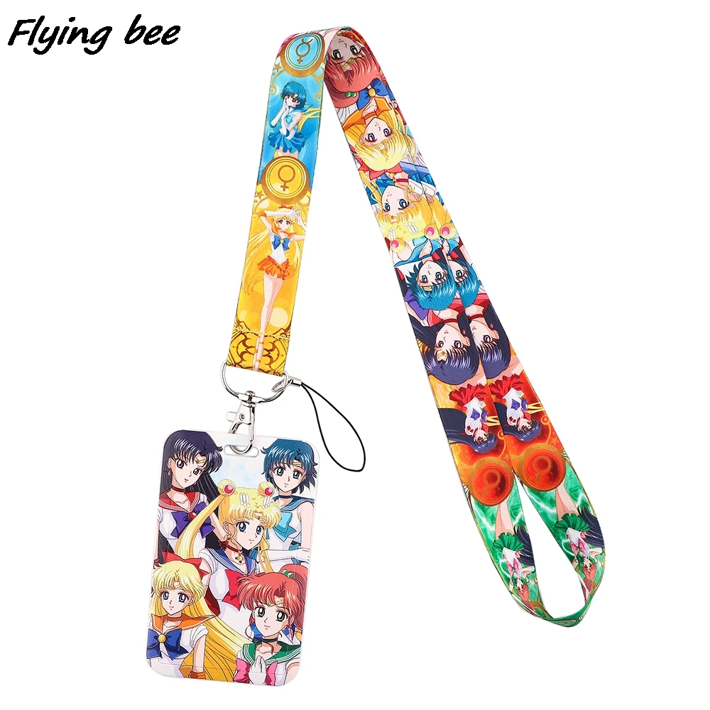 

Flyingbee X1885 Anime Moon Girl Lanyard Card Holder Student Hanging Neck Mobile Phone Lanyard Badge Subway Access Card Holder