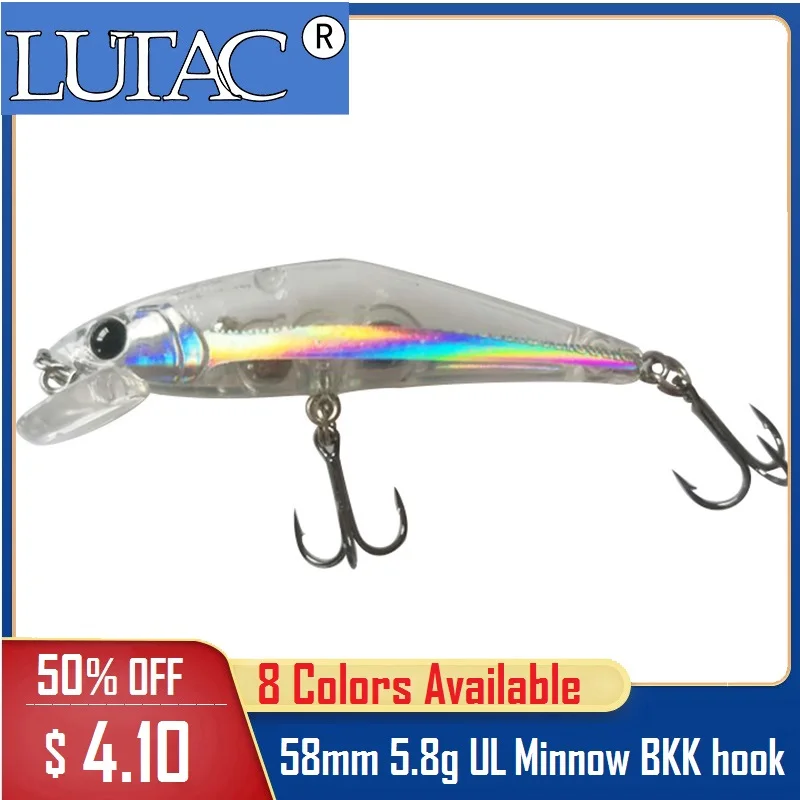 

LUTAC Good-Quality Fishing Lure Minnow Wobblers Sinking Fish Bait Long-Casting 3D fish eyes Artificial bait Fishing Tackle