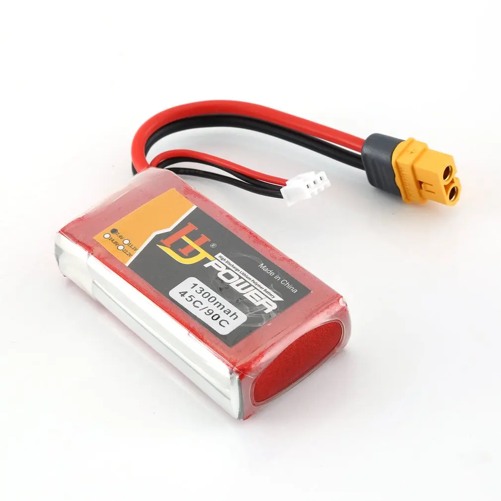 HJ 11,1 V 1000MAH 25C 3S Lipo аккумулятор JST разъем Перезаряжаемый для RC гоночный Дрон вертолет модель автомобиля лодки - Цвет: 7.4V 1300MAH 45C 2S