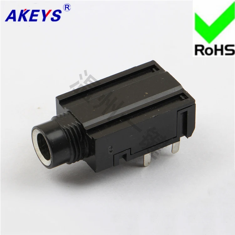 

6 PCS PJ-604A silver plated premium 6.35MM socket 6040 microphone socket 9 foot stereo earphone socket