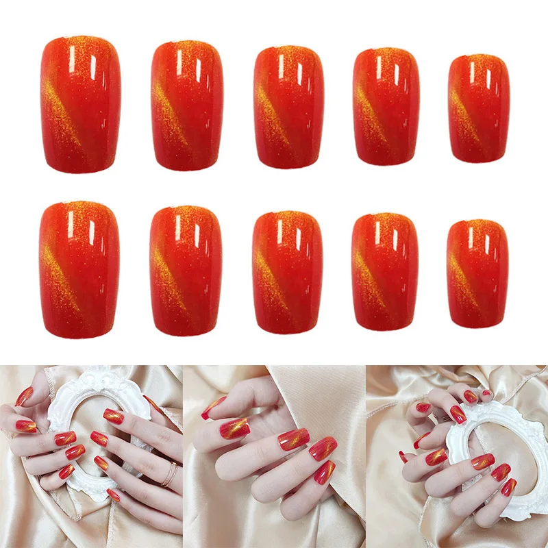 

Ноготь для ногтей кошачий глаз, 24 шт, длинный абзац, Модный маникюр, накладные ногти, экономят время, ноготь, накладные ногти, 2019