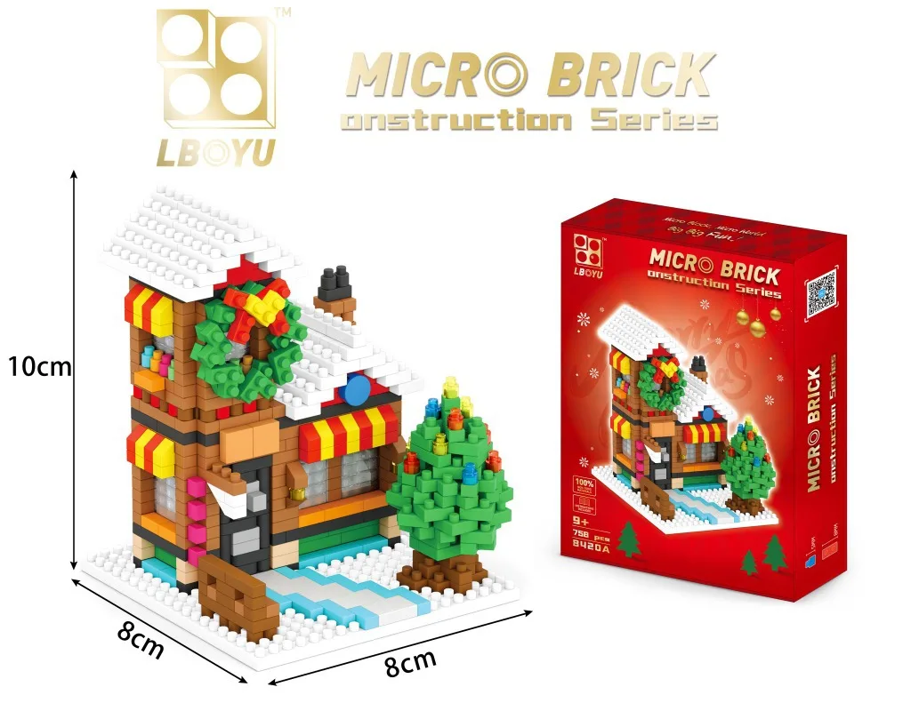 

BOYU assembly diamond building blocks new Santa Claus castle snowman tree bedroom scene series toys for children gifts