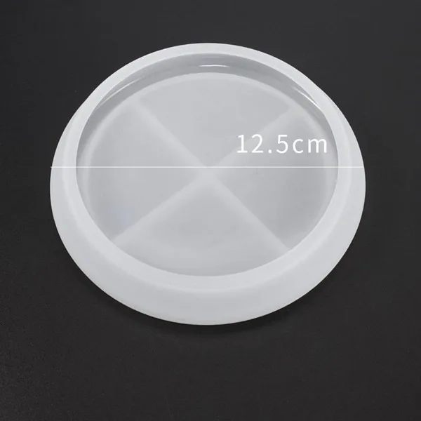 

4Pcs Round Saucer Coaster Glue Round Silicone Diy Crystal Glue Mould