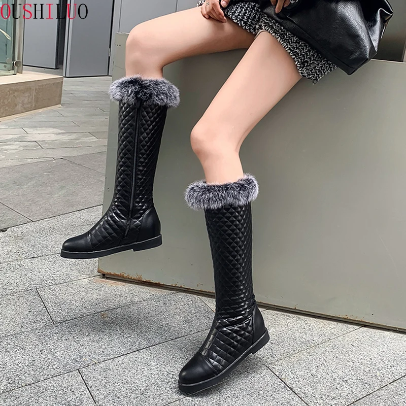 Теплые зимние сапоги женская модная водонепроницаемая обувь из искусственной