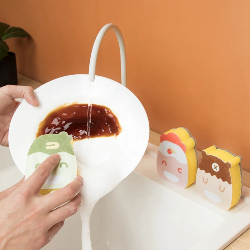 

Home Sponge Brush Cleaning Brushes Kitchen Cleaning Sponge Block Household Brush Pot Washing Dishes Scouring Cloth