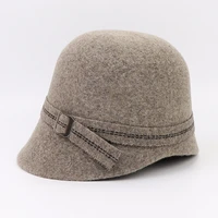 winter equestrian cap high quality wool fedoras fashion felt hat belt women fedora outdoor casual travel knight cap