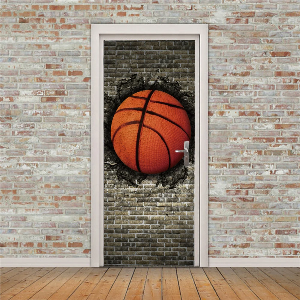 

3D creative basketball door stickers wall stickers self-adhesive waterproof removable