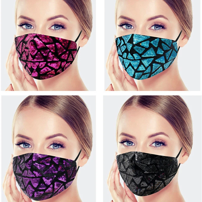 

Hot Fashion Unisex Jewelry Colorful Leopard Sequins Bling Mask Decoration Accessories Nightclub Party Face Jewelry Gift