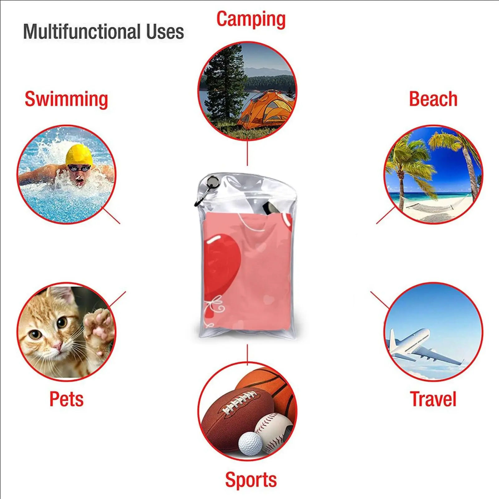 Быстросохнущее полотенце на День Св. Валентина спортивное для спортзала ванны