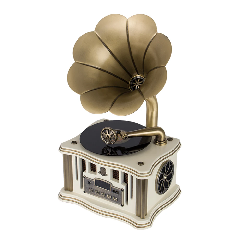 8831B мини граммофон BT4.2 двухканальный USB плеер FM радио пульт дистанционного
