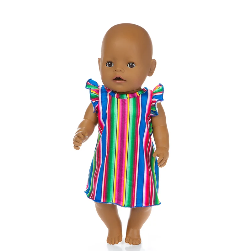 Born New Baby Fit 18 дюймов 40 см-43 см Одежда для куклы кукла мороженое зеленый розовый плечо бабочка платье аксессуары для детского подарка - Цвет: Q-108