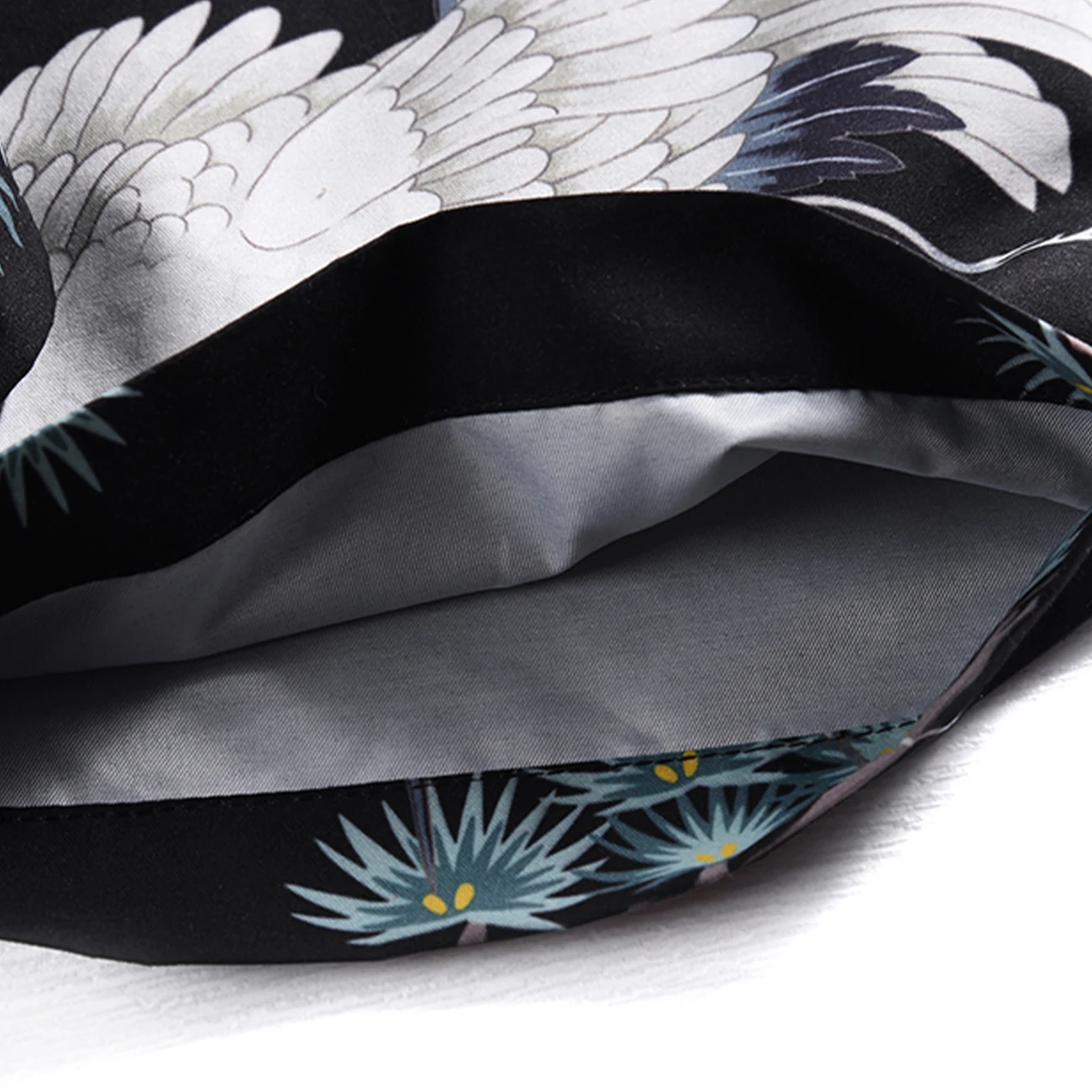 Рубашка мужская оверсайз в стиле хип-хоп с принтом журавлей хлопковая уличная