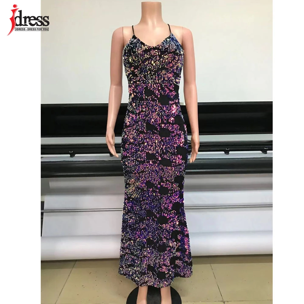 Сексуальное летнее длинное платье IDress 2021 на бретелях-спагетти с глубоким