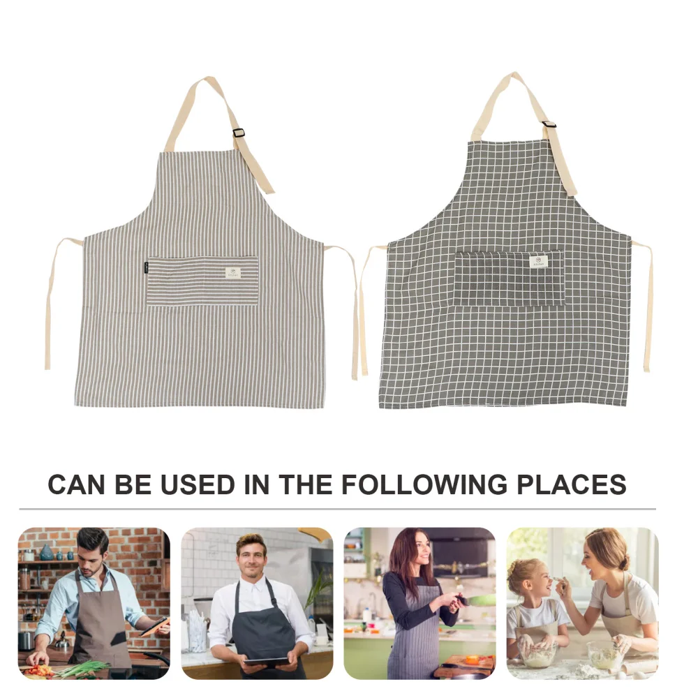 

2pcs Adjustable Chef Apron Wiping Hands Apron with Pocket for and Men