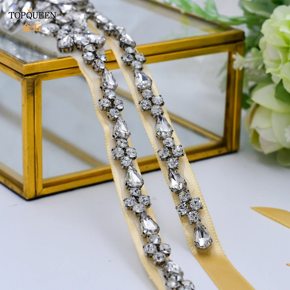 TOPQUEEN S352 роскошный свадебный пояс с бриллиантами блестящие хрустальные стразы
