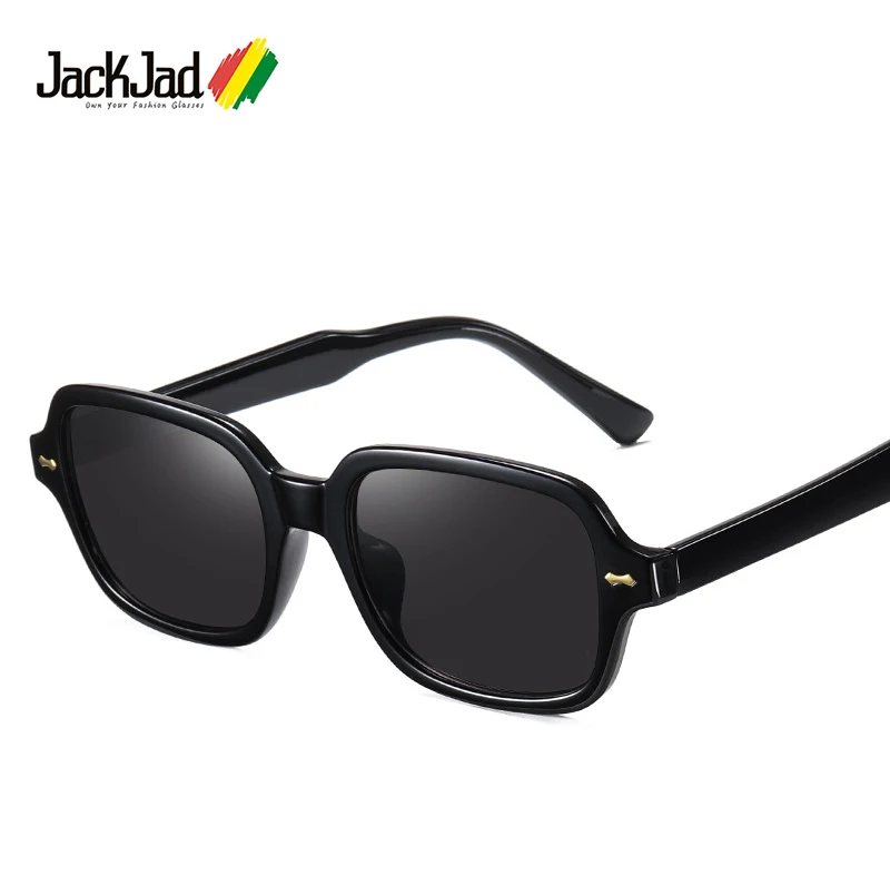 

JackJad 2020 Fashion Cool Rectangle Style Rivets Sunglasses Men Vintage ins Popular Brand Design Sun Glasses Oculos De Sol S9065