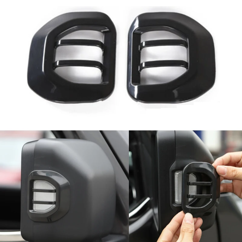 Пара зеркало заднего вида сигнальный светильник обшивка для Jeep Wrangler JL 2018 Черный