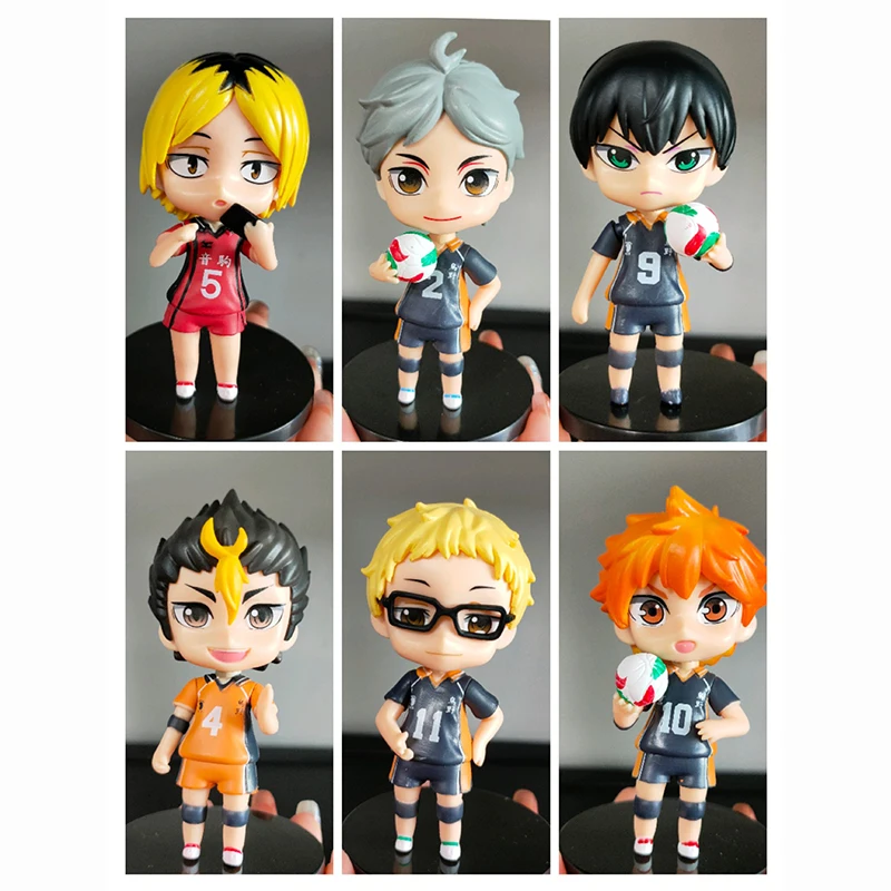 

6 Pcs/Set Anime Figurine Haikyuu Hinata Shoyo Tobio Kageyama Sugawara Koushi Action Figure Cartoon Character Model Toys Doll