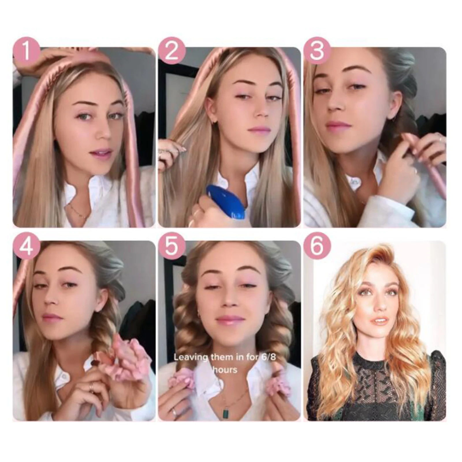 

Heatless Curling Rod Headband Wave Ribbon Women Soft Headband Wave Formers Thin Natural Hair Roller for Medium Hair Robe Tie