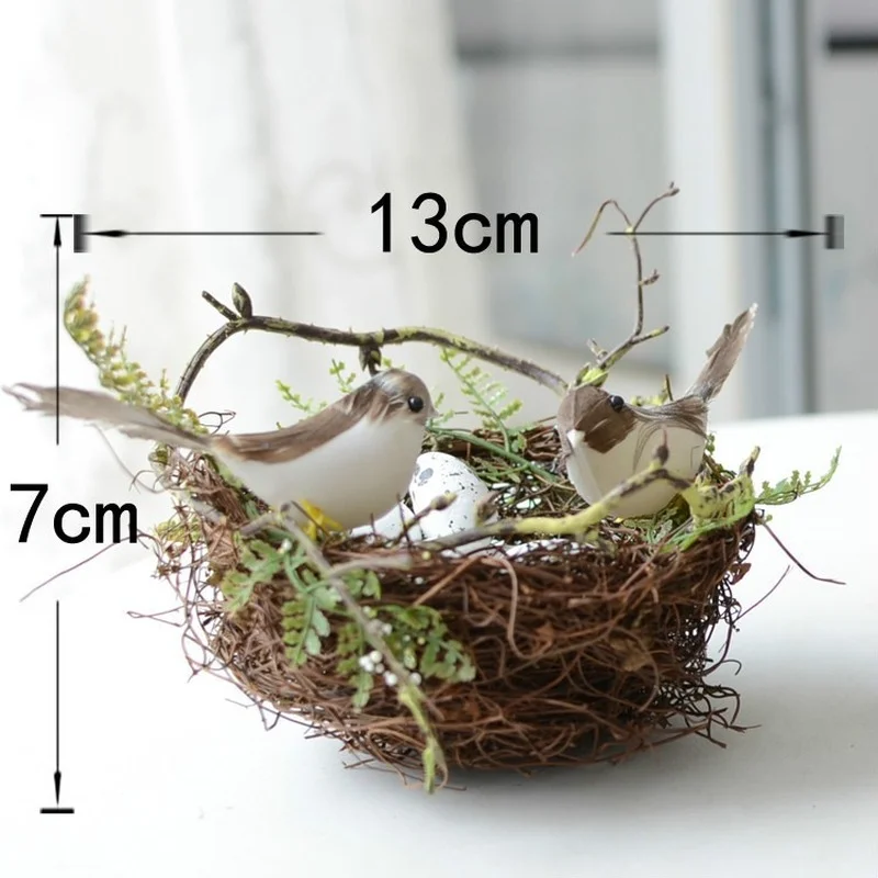 Искусственное Птичье гнездо настольное украшение фотография природа 13 см круг