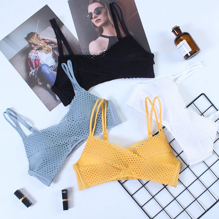 

French style Lace Push Up Women Bra Sexy Lingerie Girl Brassiere Comfortable Breathable Wireless Intimates Female Bralette