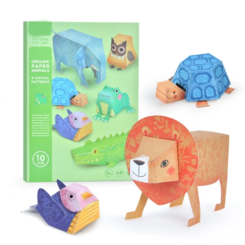 

Simulation Paper-Cut Toy Origami Animals Model 3D Spatial Focus 3-6Y Confidence Imagination DIY Toys Origami Animals Mod