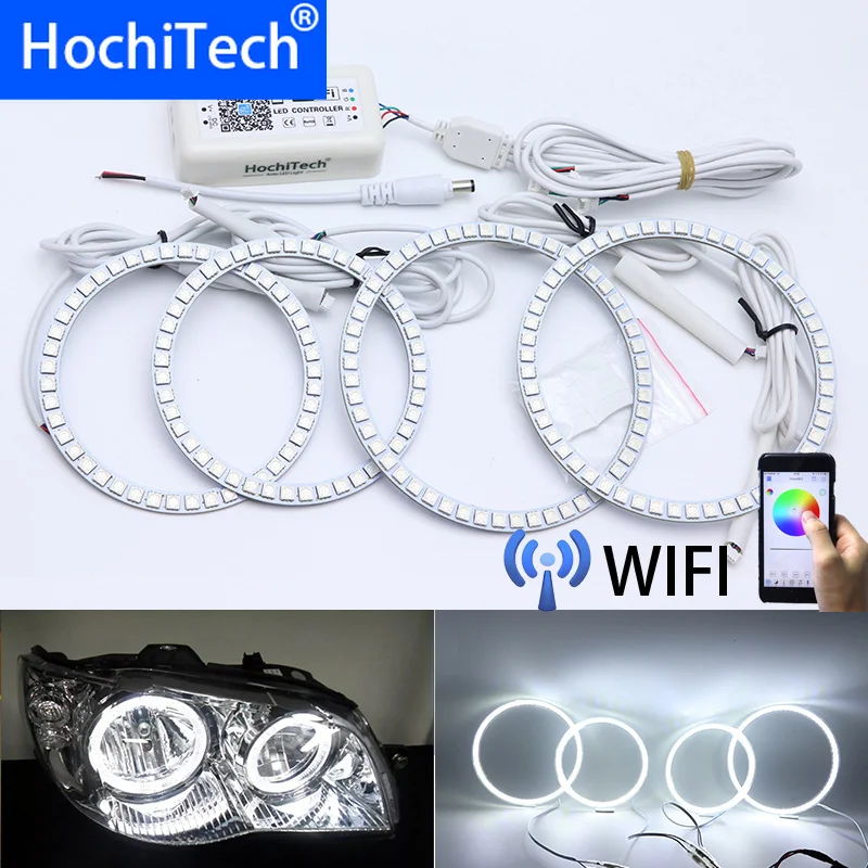 

Wifi Wireless RGB Multi-Color LED Angel Eye Halo Rings Day Light DRL for Fiat Albea 2005 2006 2007 2008 2009 2010 2011 2012