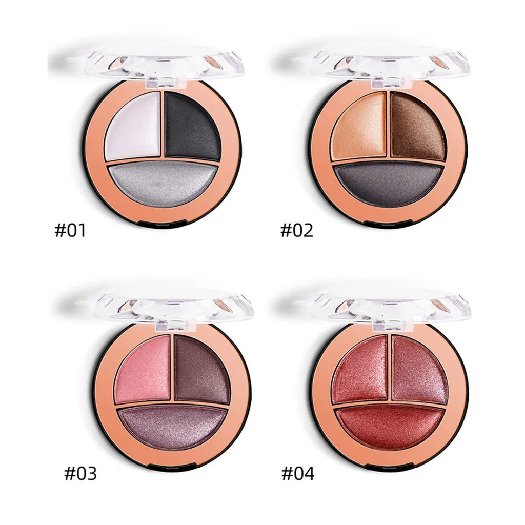 Макияж 3 цвета высокий жемчужный светильник пудра для выпечки тени век блестящие