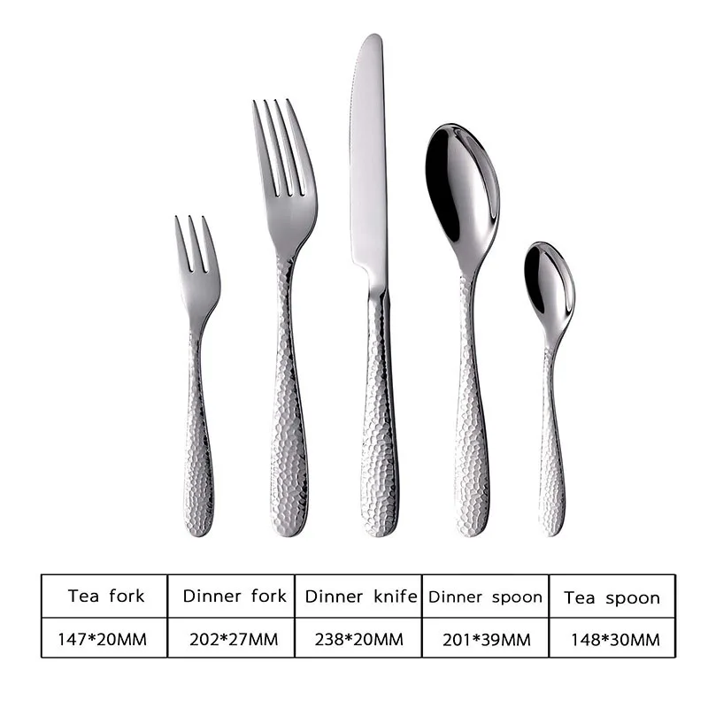 

20/30/40/60pc Elegant Stainless steel mirror gold cutlery 304 Stainless steel Dinnerware Set Dinner Fork Dining Knife Tablespoon