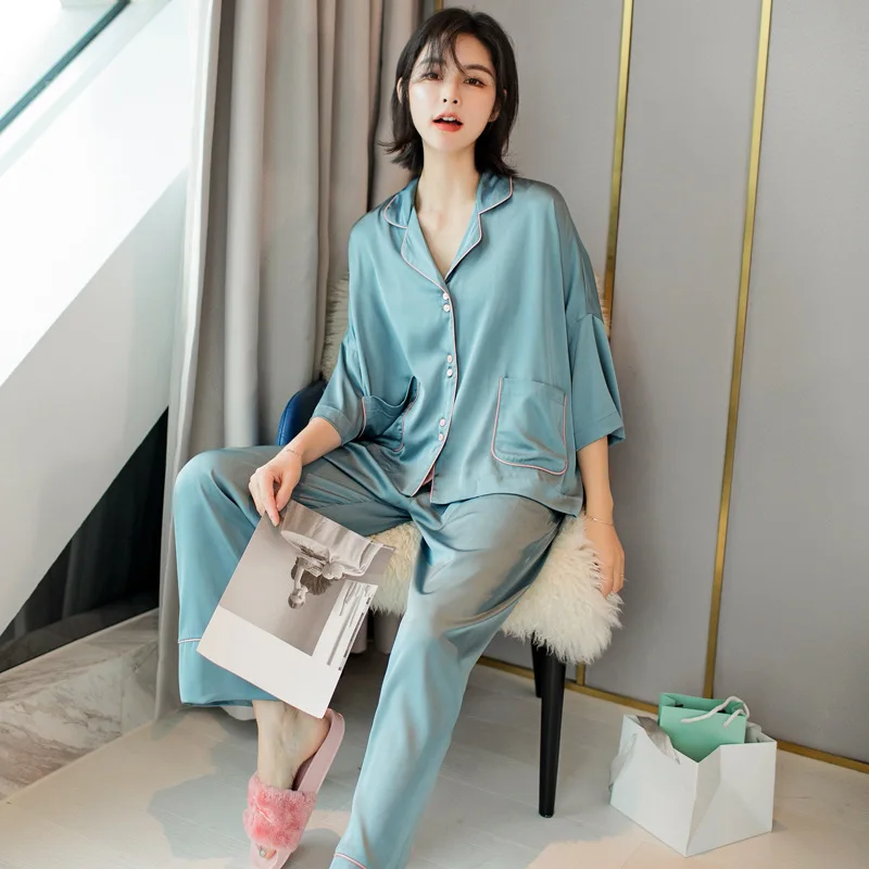 Smmoloa 2019 Осенний женский пижамный комплект пижама с длинными рукавами натуральный