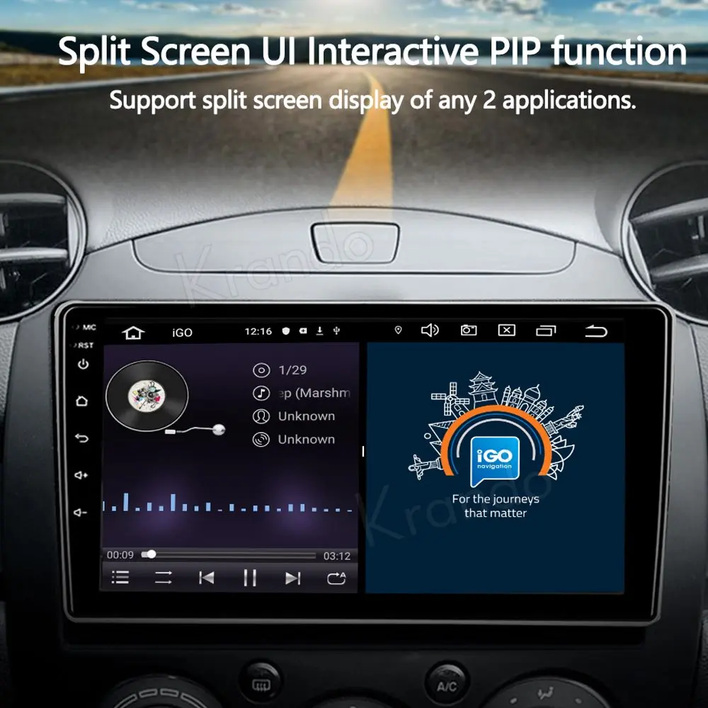 Krando Android 10.0 9&quot IPS Full Touch Car Multimedia Radio For Mazda 2 2007-2014 Audio GPS Carplay DSP WIFI | Автомобили и