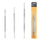 3 шт. носком по уходу за ногтями крюк вросшие ногти с двумя концами, вросшие ногти коррекция носка подъемник для маникюра и педикюра ногтей Чистый инструмент для ухода за ногами