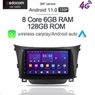 720P 360 панорамный IPS Carplay Android 11,0 6G + 128G автомобильный dvd-плеер GPS WIFI стерео радио для Hyundai I30 Elantra GT 2012-2016