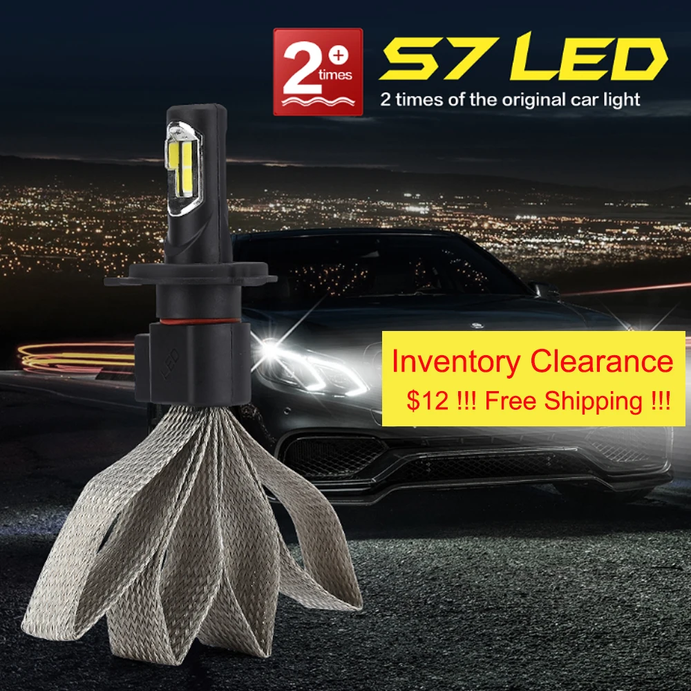 S7 автомобильный головной светильник светодиодный H4 дальнего и ближнего света 6000K