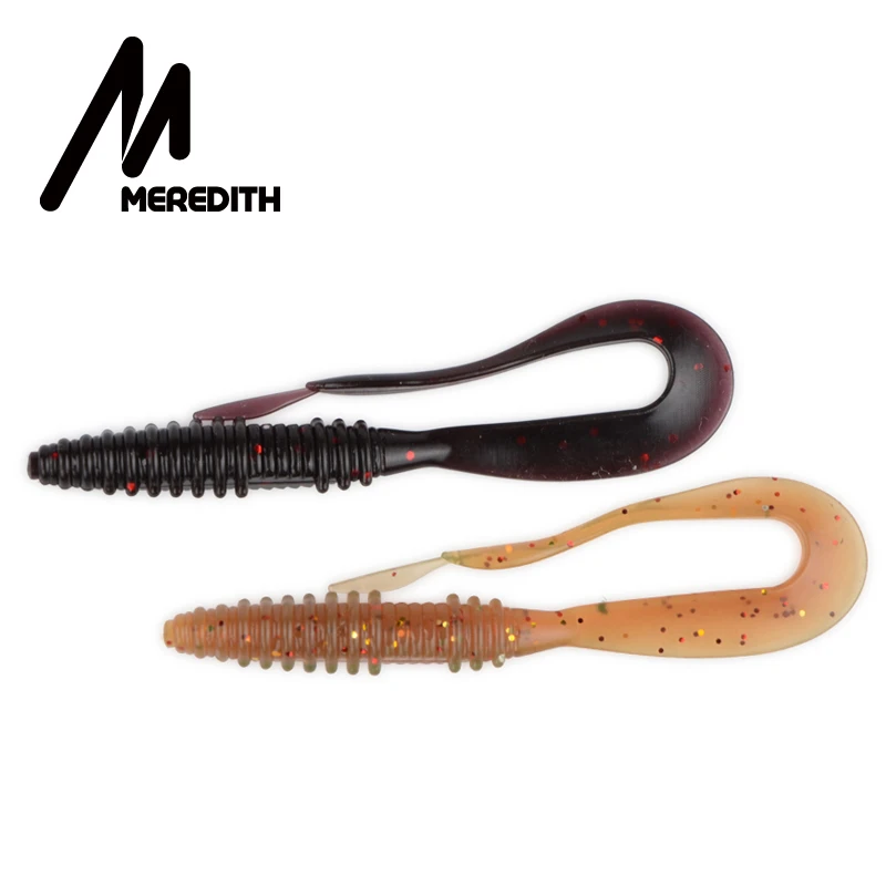 MEREDITH Worm Lures Ice Fishing Bait Soft Mad Wag 50mm 20pcs 0.6g Lures Pesca Cheap Fishing Tackle Spinnerbait Ice Fishing