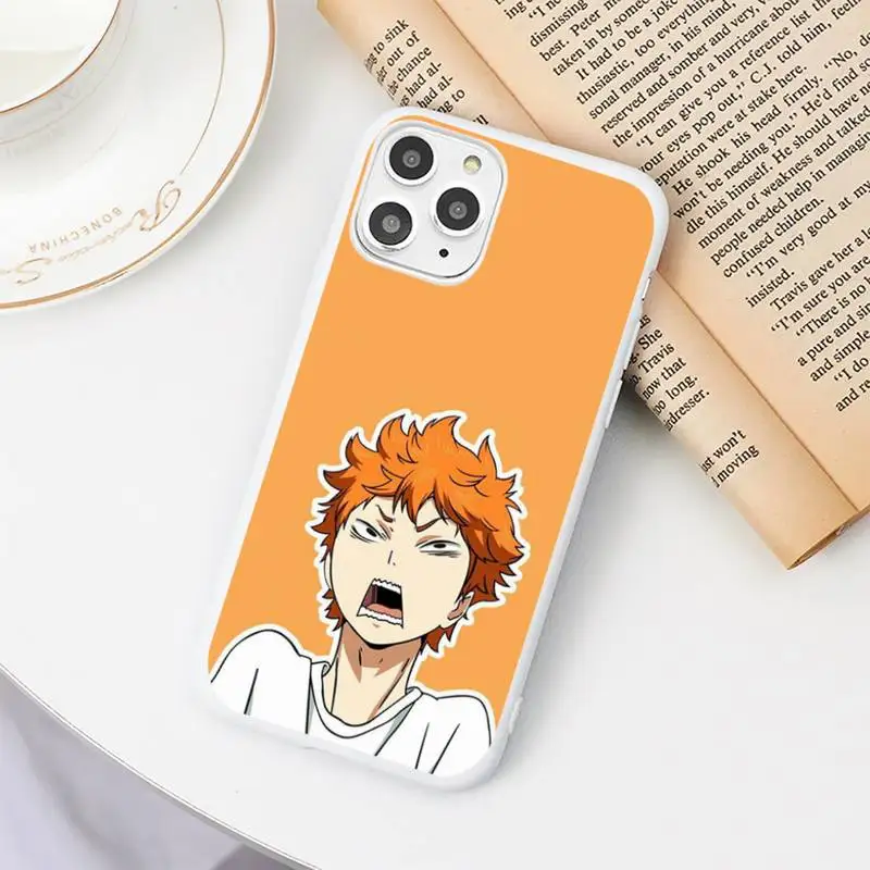 

Haikyuu anime Phone Case Candy Color White for iPhone 11 pro XS MAX 8 7 6 6S Plus X 5S SE 2020 XR