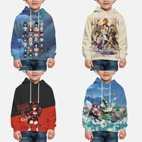 children genshin impact 3d print hoodies spring autumn kids cartoon sweatshirts toddler anime pullovers boys girls tops sudadera