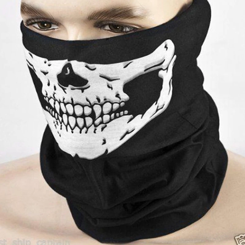Skull Mask Bandana Cycling Neck Face Half Military Game Outdoor Headband Tube Scarf Men Women Scarves | Спорт и развлечения