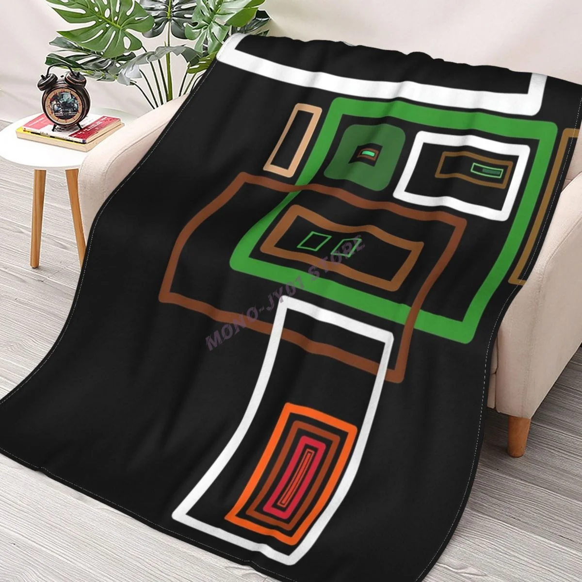 

Abstract Robot Monkey Throw Blanket Sherpa Blanket cover Bedding soft Blankets